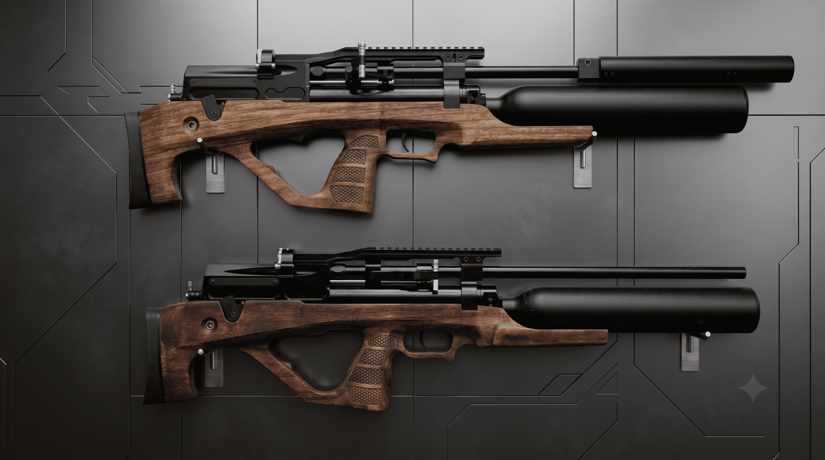 Фото PCP Егерь с передним взводом Jager SP BullPup Колба (6.35 мм, дерево, 590 мм) в интернет-магазине Nickhunter