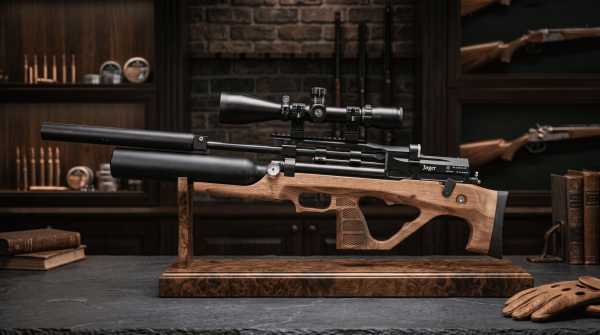 Фото PCP Егерь с передним взводом Jager SP BullPup Колба (6.35 мм, дерево, 590 мм) в интернет-магазине Nickhunter